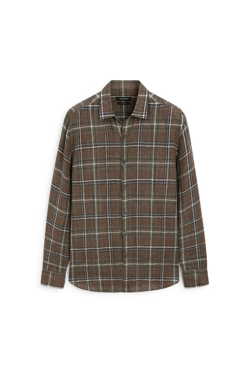 Рубашка в клетку из 100% льна regular fit