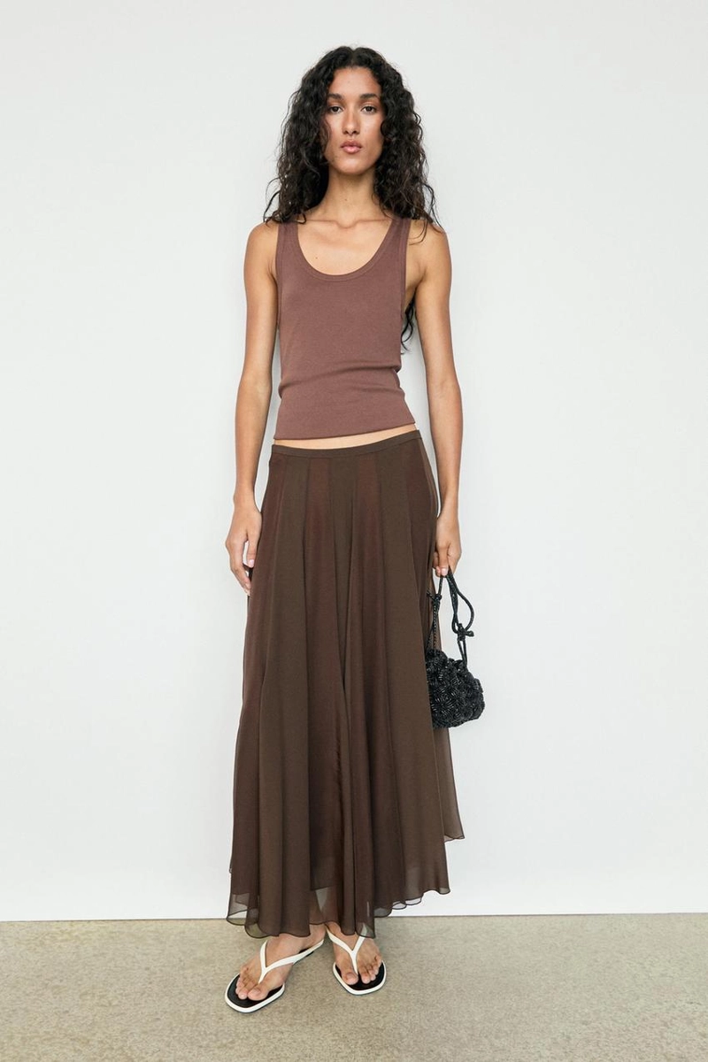 Платья-миди клёш из струящейся ткани massimo dutti