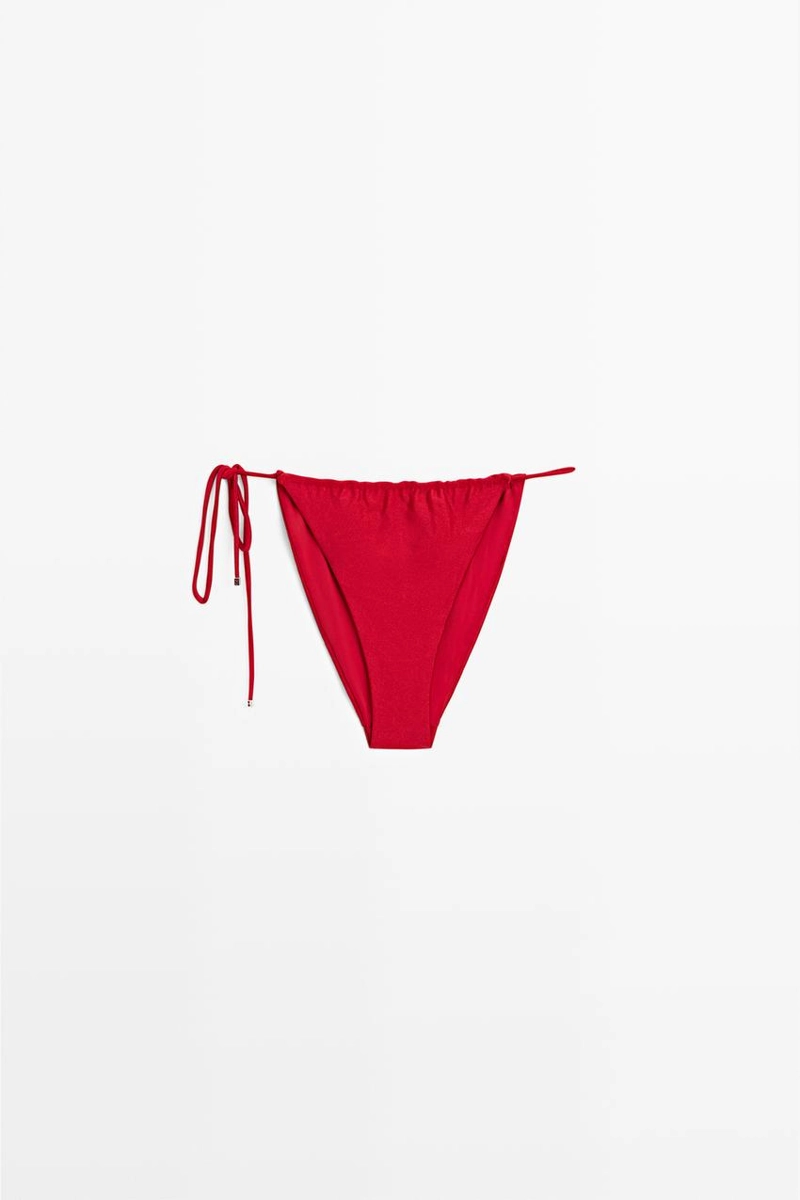 Бикини низ с блестящими завязками по бокам massimo dutti