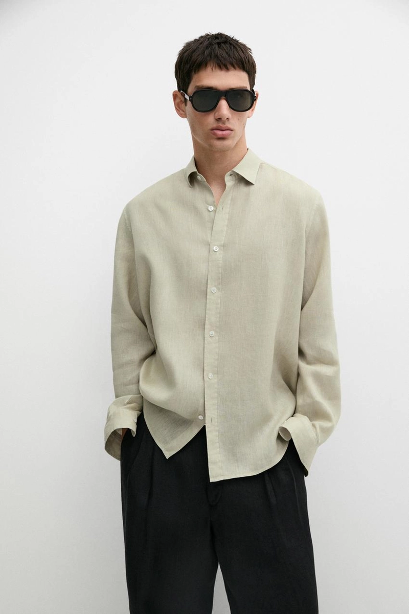 Рубашка regular fit из 100% сверхтонкого льна