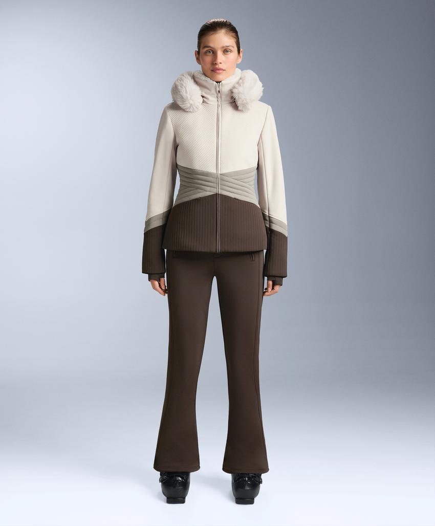 Утепленная куртка для горных лыж суперплотной посадки, защищенная от воды с блоками цветов primaloft®