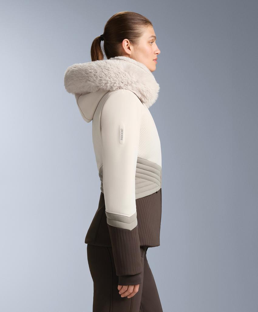 Утепленная куртка для горных лыж суперплотной посадки, защищенная от воды с блоками цветов primaloft®