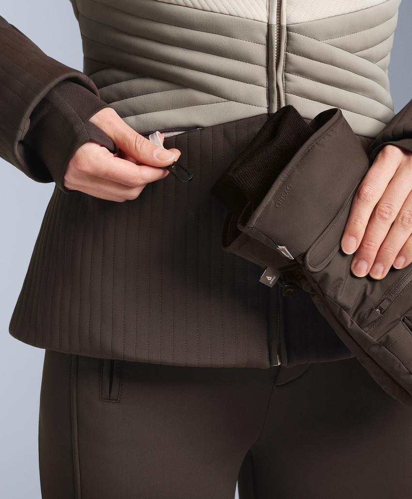 Утепленная куртка для горных лыж суперплотной посадки, защищенная от воды с блоками цветов primaloft®