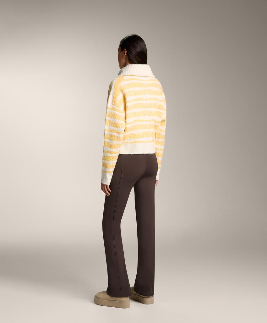 Casaco de malha jacquard às riscas