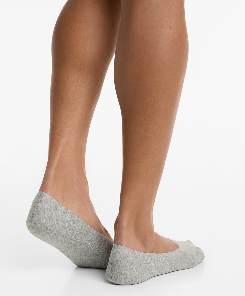 2 пары носков-невидимок из смесового хлопка со средним вырезом