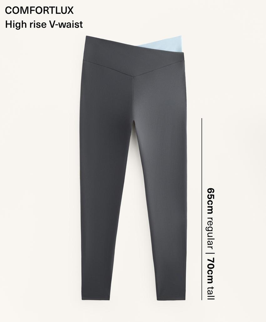 Легинсы Comfortlux до щиколотки с V-образным поясом и контрастной отделкой