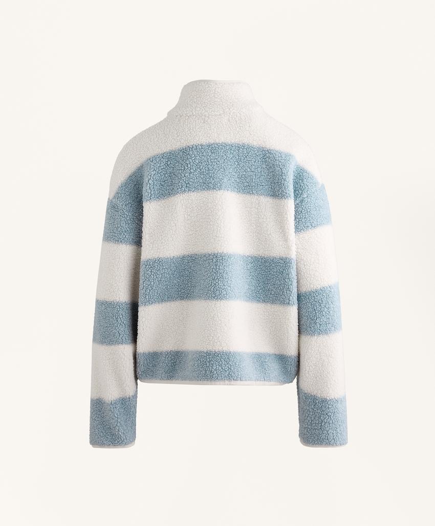 Куртка-бомбер из искусственной овчины в полоску