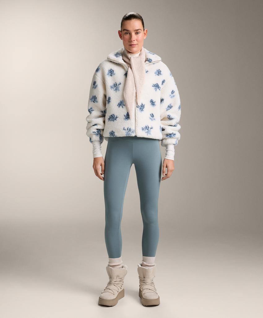 Куртка из искусственной овчины с цветочным принтом