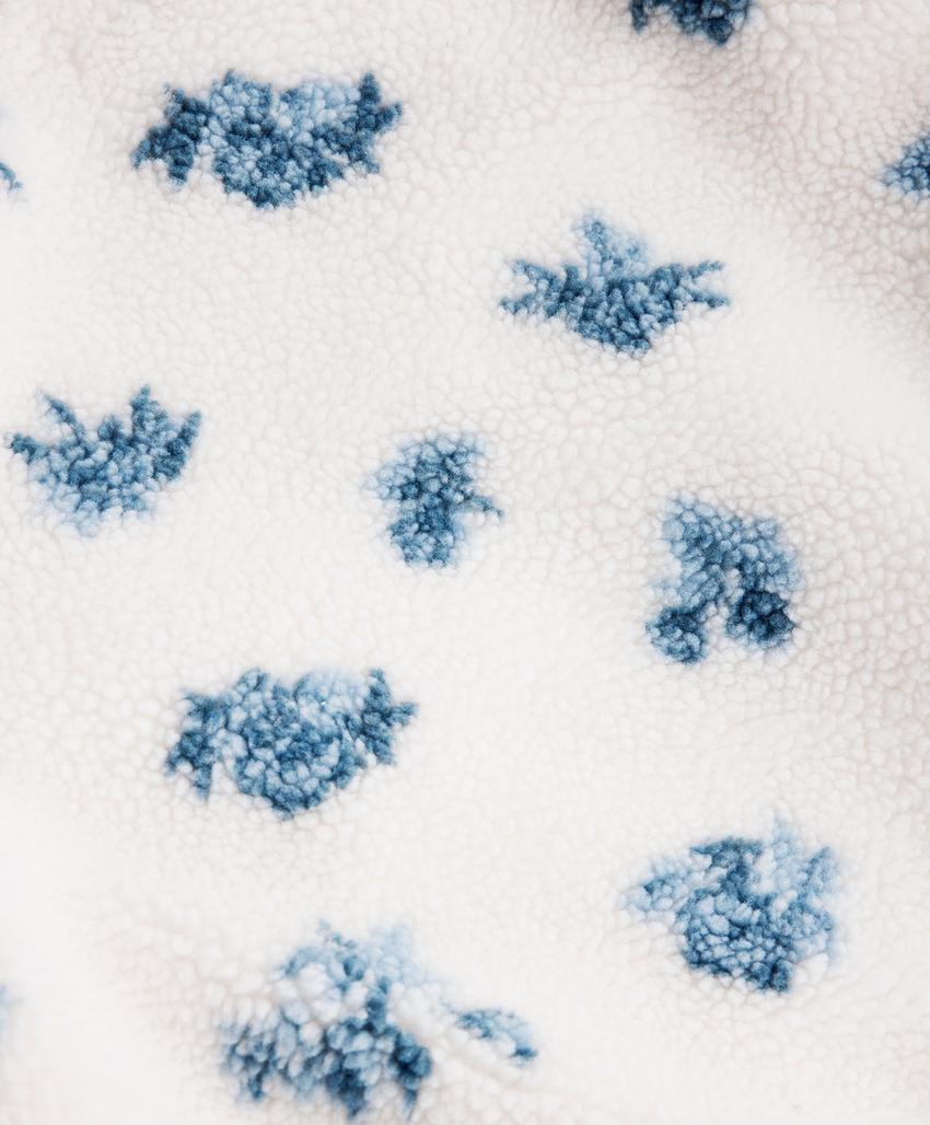 Куртка из искусственной овчины с цветочным принтом