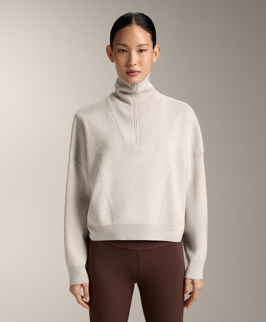 Вязаный свитер с высоким воротником и деталями Rib