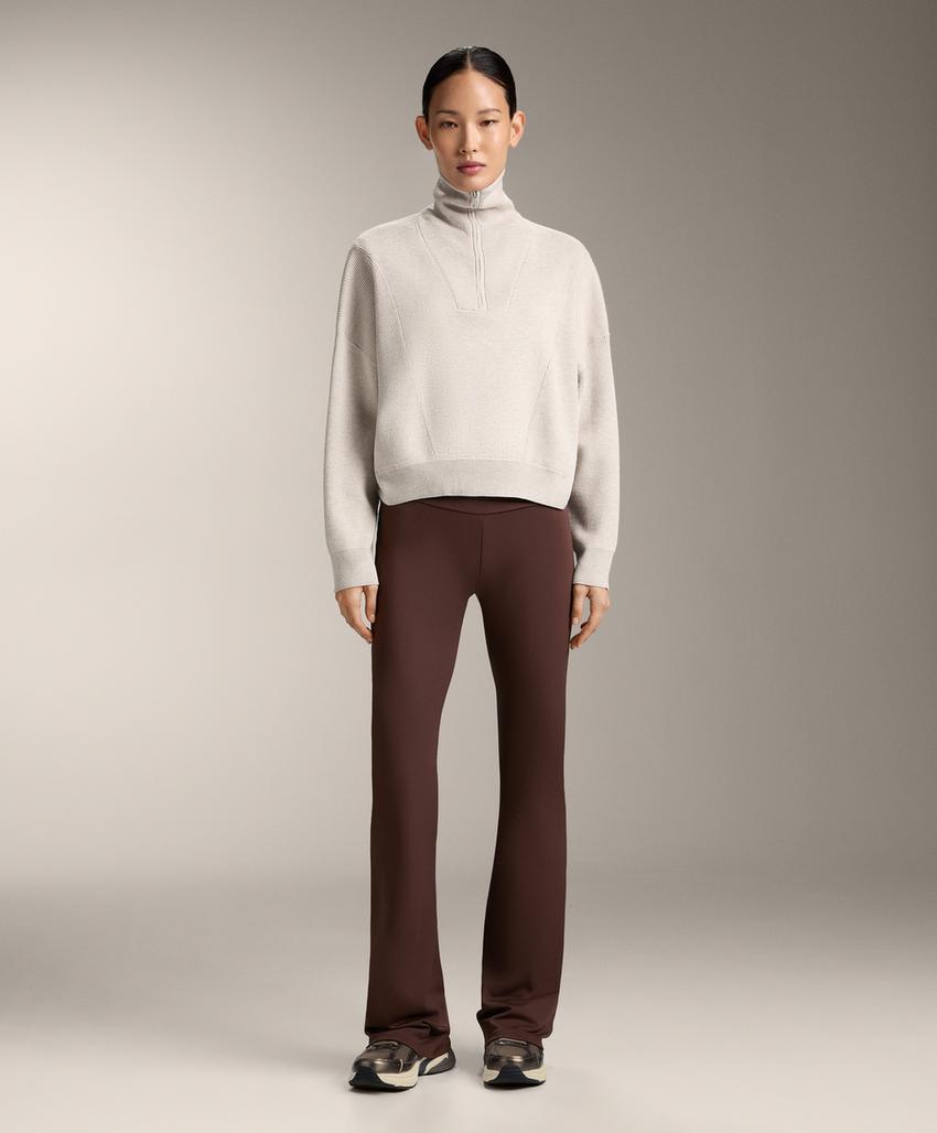 Вязаный свитер с высоким воротником и деталями Rib