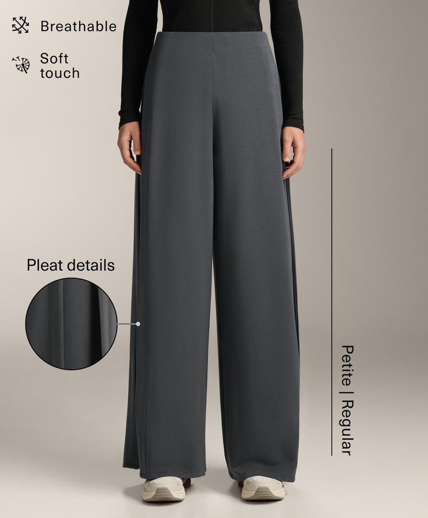 Широкие брюки из модала с мягкой на ощупь тканью и боковой складкой