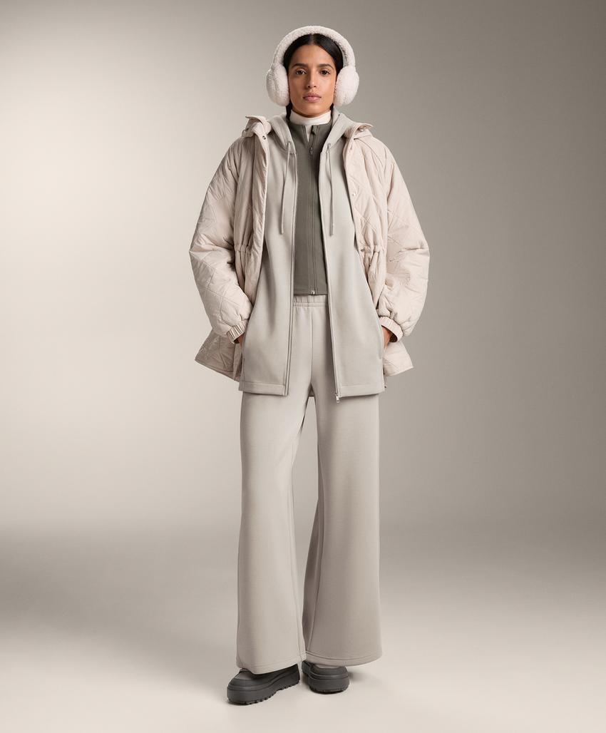 Широкие прямые брюки в рубчик с модалом и начесом