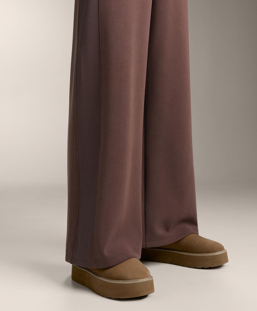 Прямые широкие брюки Rib из ворсовой ткани с модалом