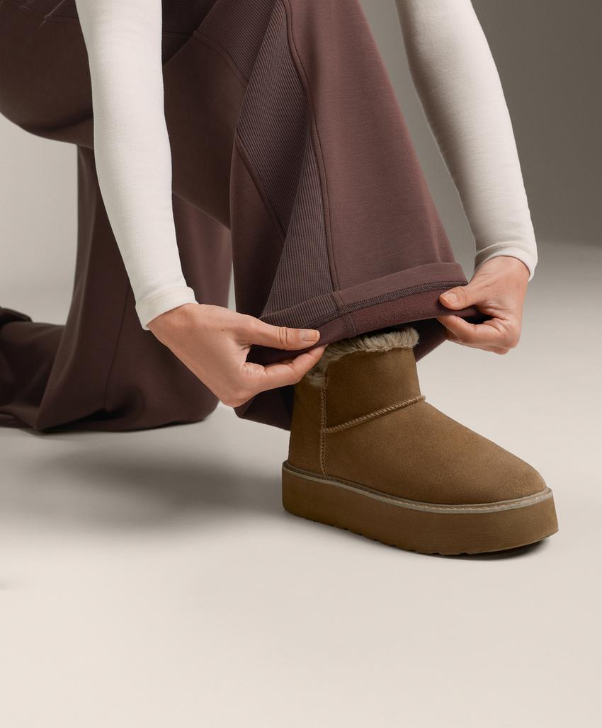 Прямые широкие брюки Rib из ворсовой ткани с модалом