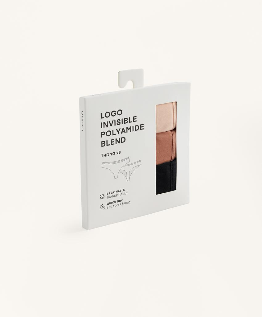 3 трусов танга из смесового полиамида с логотипом