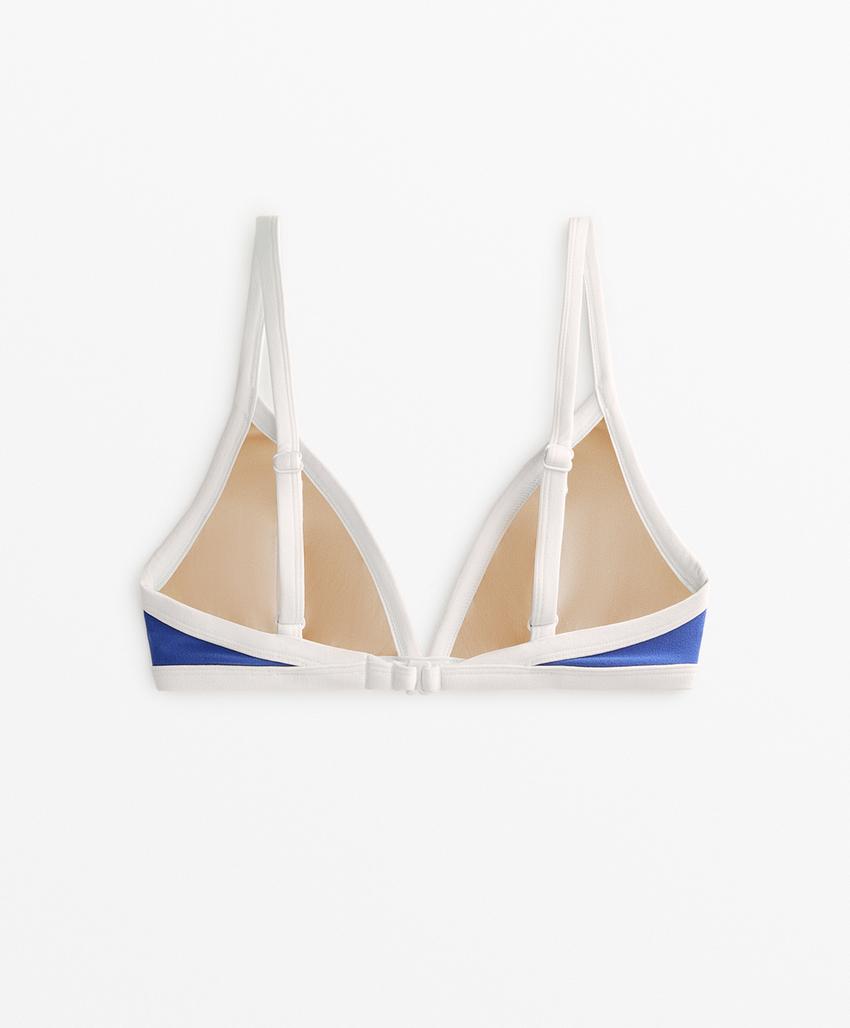 Треугольный бикини с контрастной отделкой