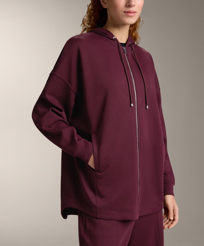 Куртка-Oversize с капюшоном из пике с хлопком