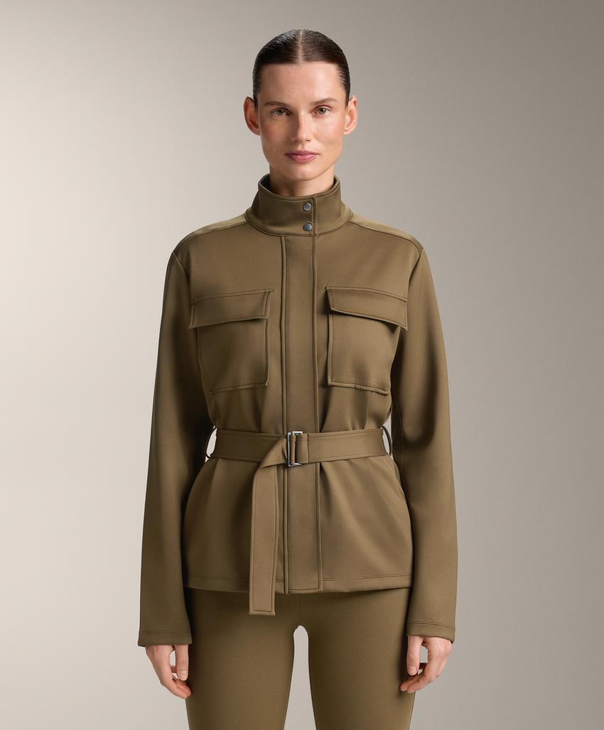 Куртка с эффектом неопрена и поясом