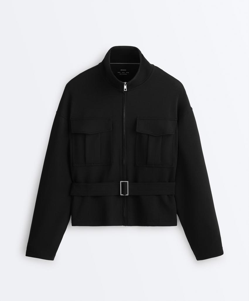 Куртка с ремнем из мягкой ткани с модалом