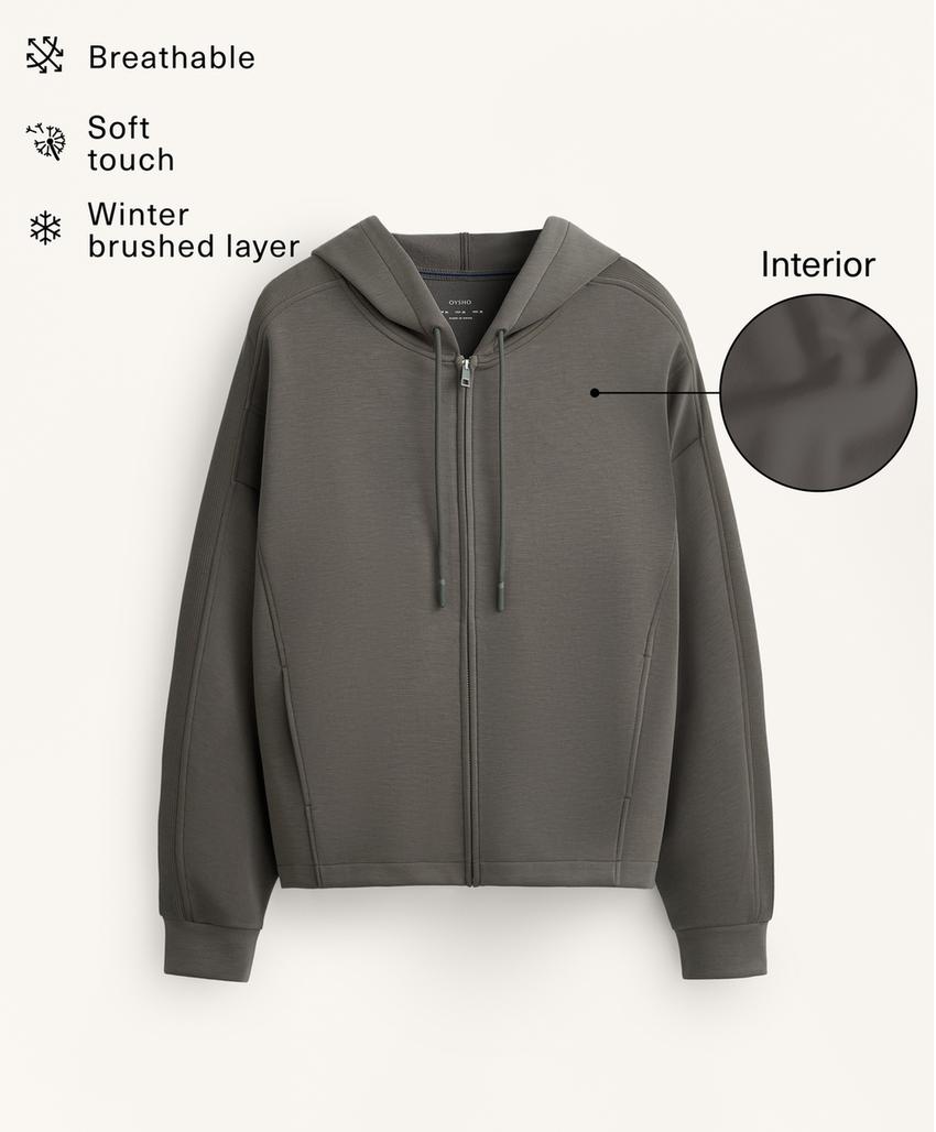 Куртка с капюшоном, детали Rib, с модалом Brushed