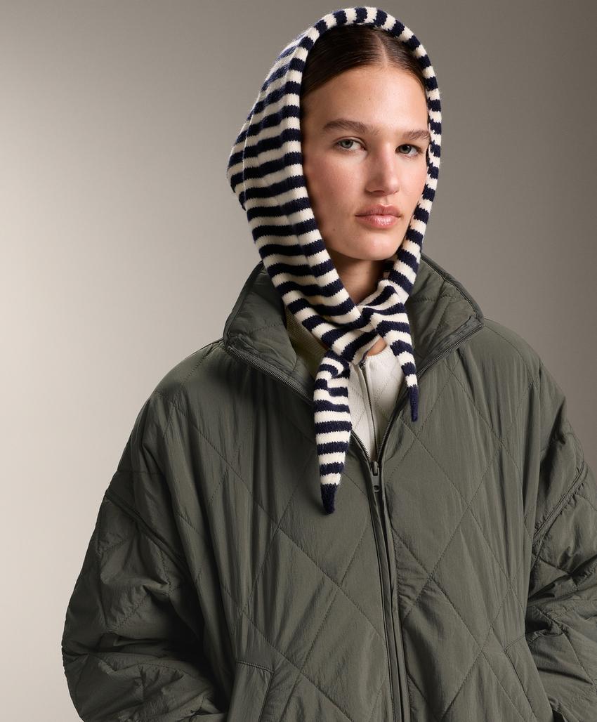 Вязаная бандана в полоску