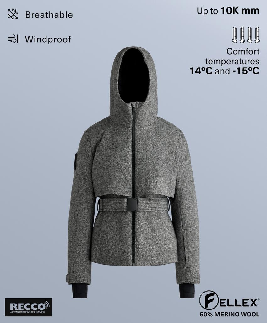 Куртка fellex® из шерсти и синтепона для лыж anthracite grey