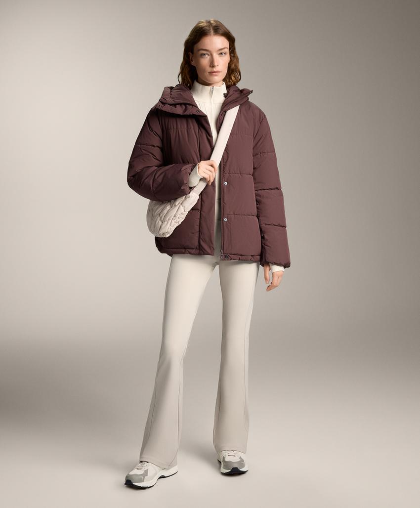 Теплые брюки с высокой посадкой и утянутыми штанинами с карманами