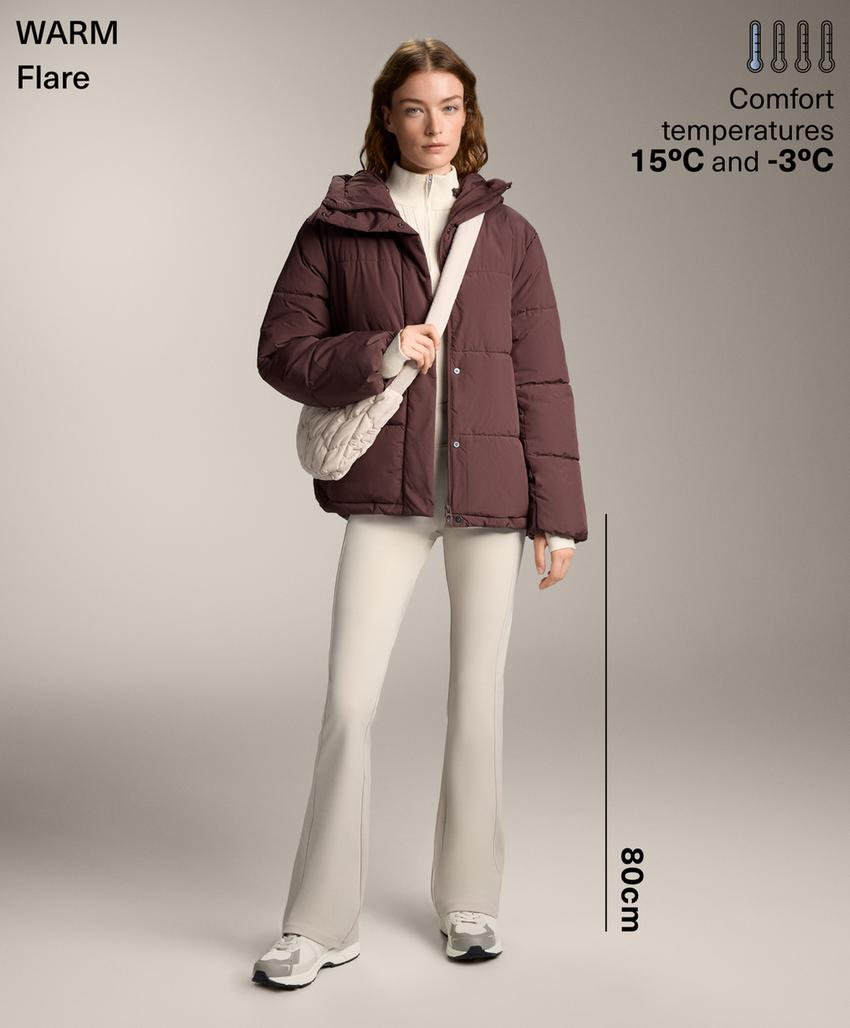 Теплые брюки с высокой посадкой и утянутыми штанинами с карманами