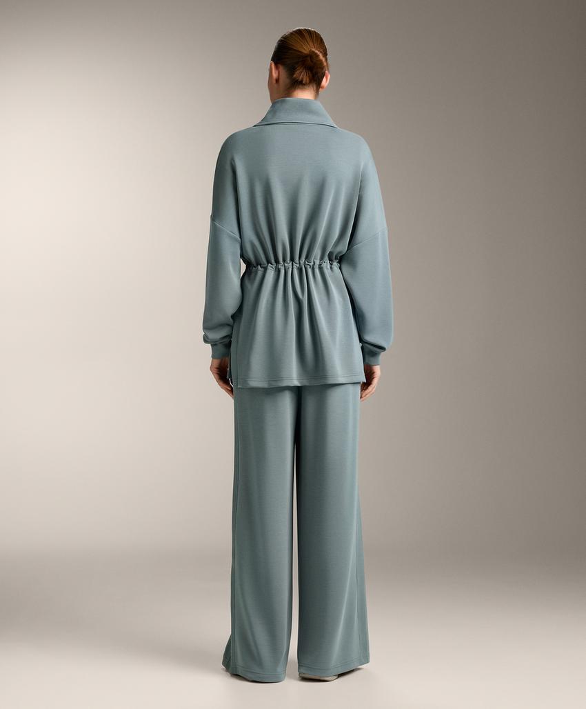 Прямые брюки в рубчик с модалом и мягкой на ощупь тканью