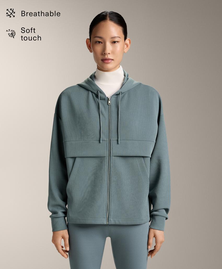 Толстовка Rib на молнии из модала с мягким прикосновением