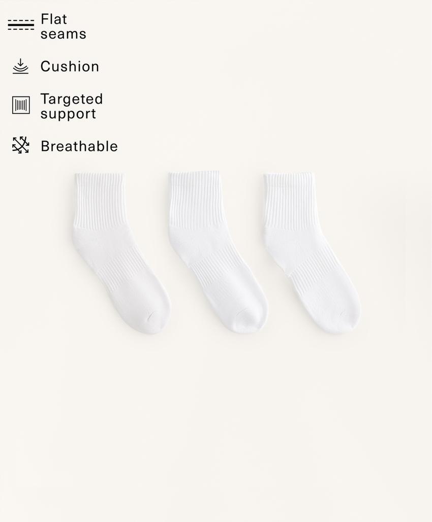 3 пары коротких спортивных носков из смесового хлопка