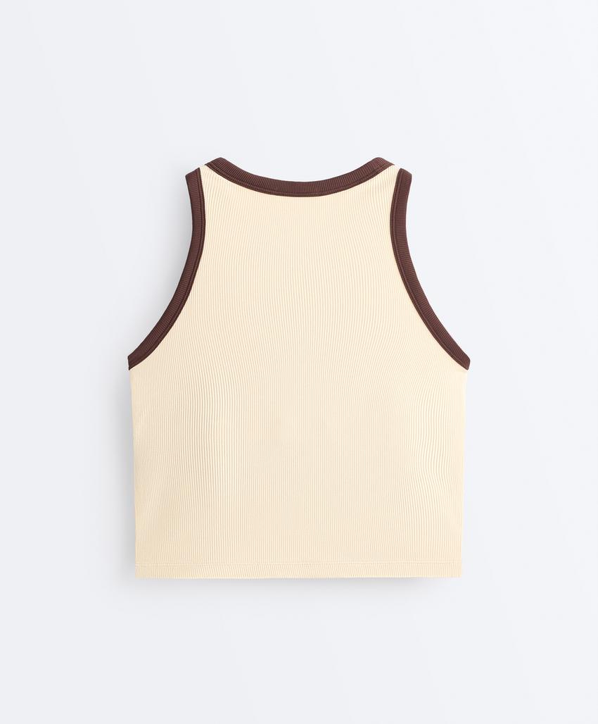 Удлиненный Tank top в рубчик из смесового модала
