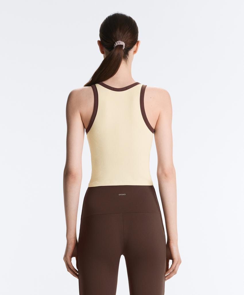 Удлиненный Tank top в рубчик из смесового модала