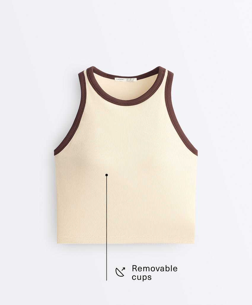 Удлиненный Tank top в рубчик из смесового модала