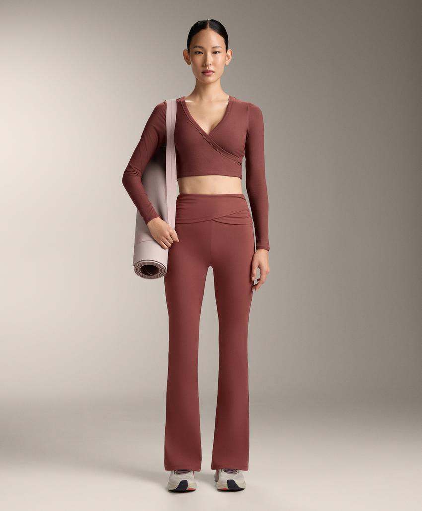 Брюки Flare Comfortlux High rise с драпировкой на талии