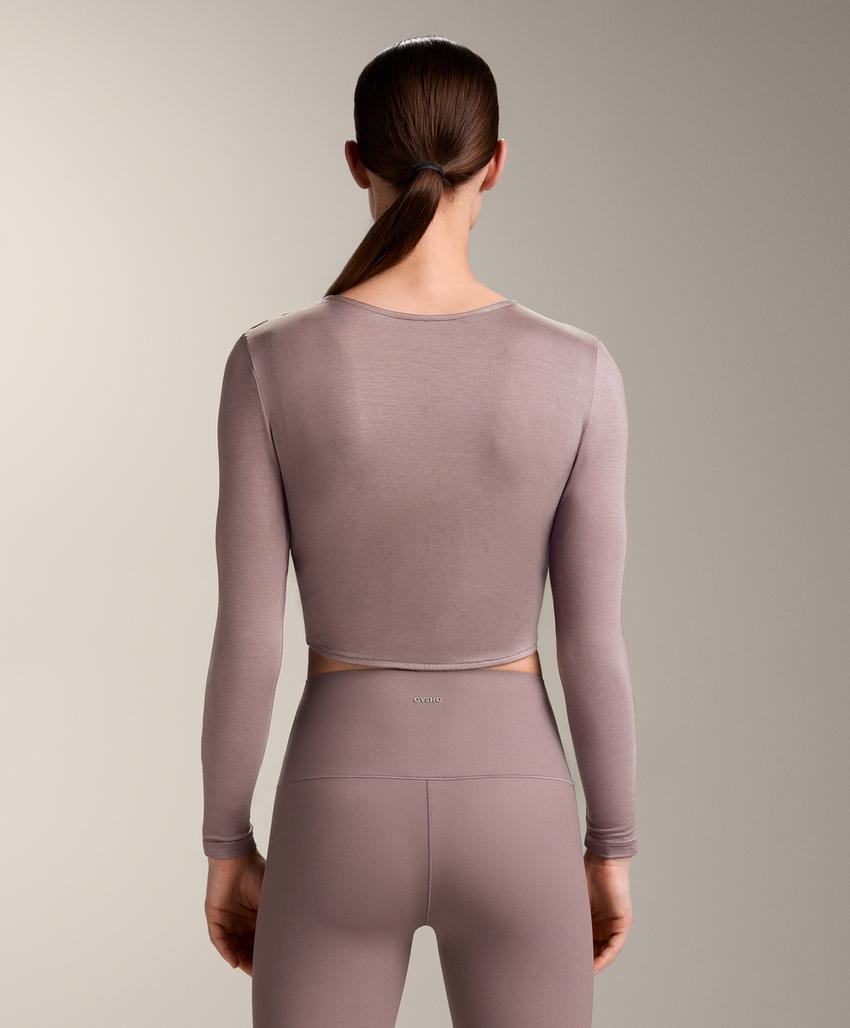 Футболка длиннорукавная многопозиционная с узелком из лиоцеллового смеси l30412163