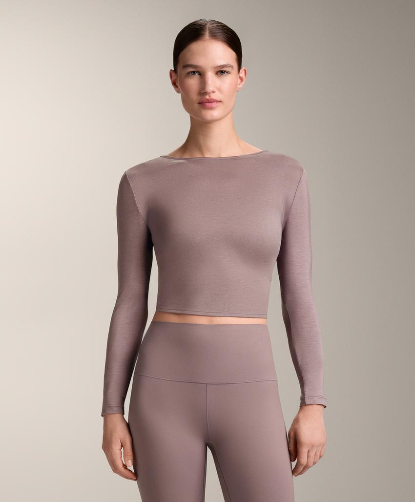 Футболка длиннорукавная многопозиционная с узелком из лиоцеллового смеси l30412163