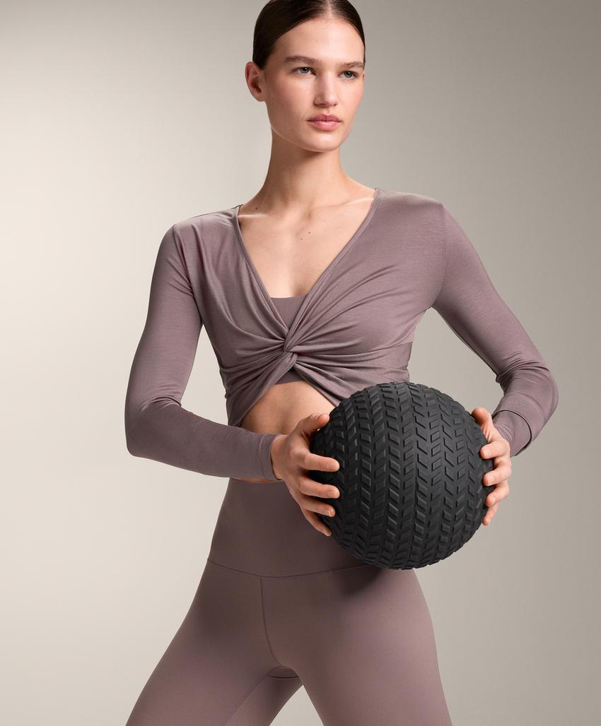 Футболка длиннорукавная многопозиционная с узелком из лиоцеллового смеси l30412163