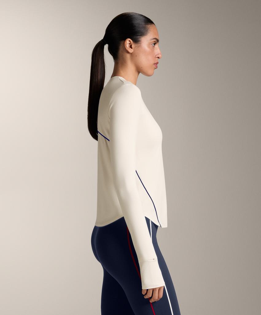 Футболка с длинным рукавом техническая с контрастной отделкой l30424969