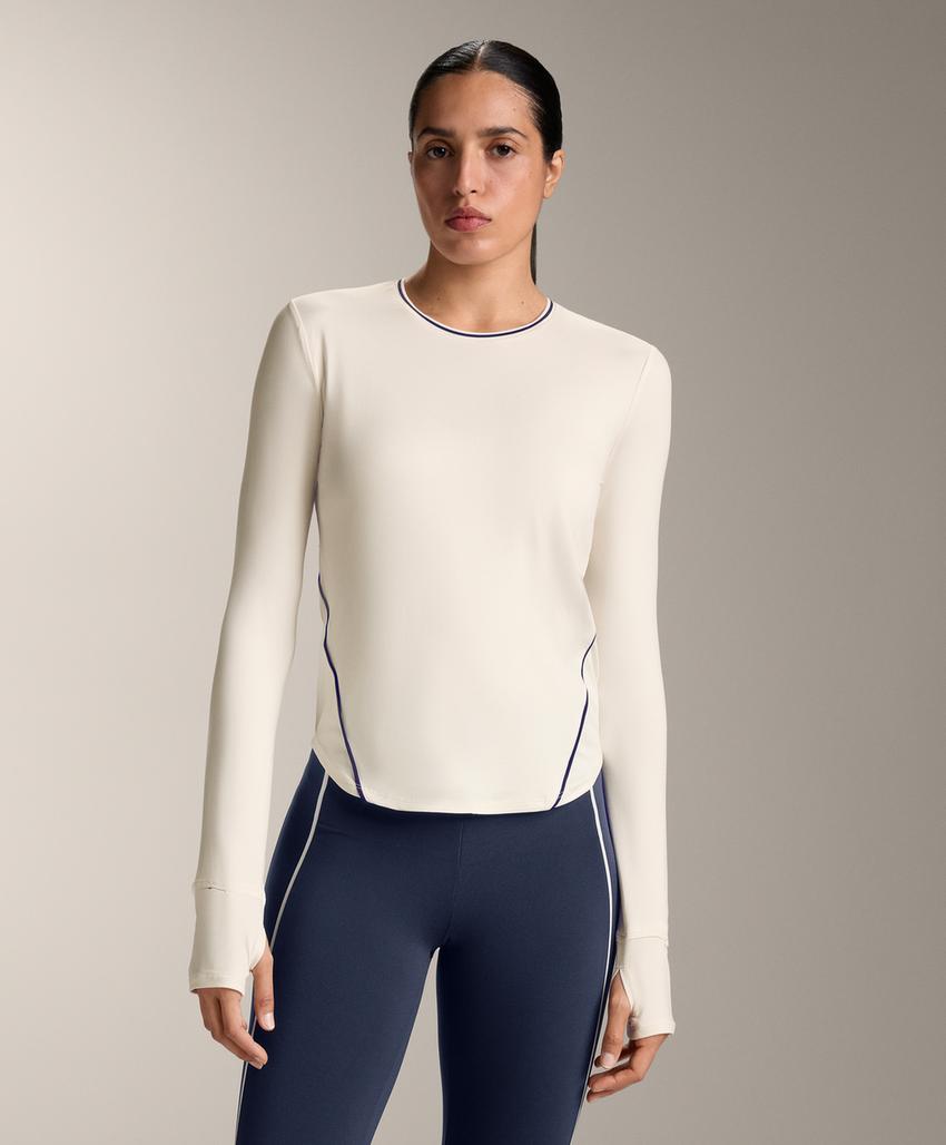 Футболка с длинным рукавом техническая с контрастной отделкой l30424969