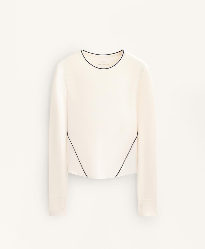 Футболка с длинным рукавом техническая с контрастной отделкой l30424969