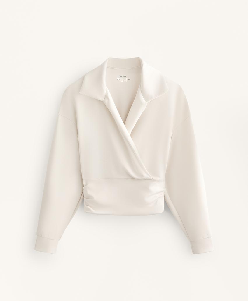 Толстовка на запах с воротником поло из модала