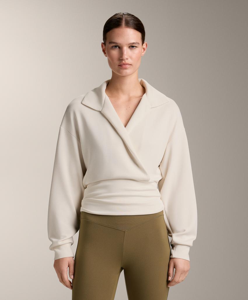 Толстовка на запах с воротником поло из модала