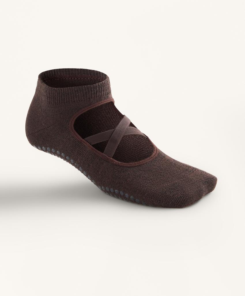 2 пары носков для йоги и пилатеса из хлопкового смесового материала с перекрестными ремешками