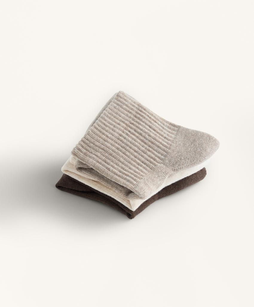 3 пары коротких носков из ткани с хлопком