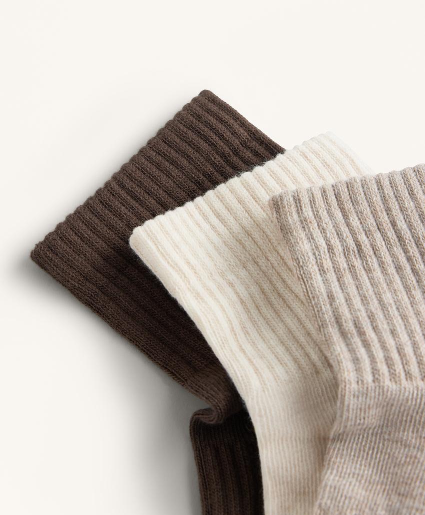 3 пары коротких носков из ткани с хлопком