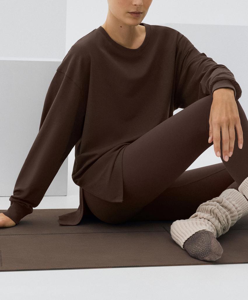 Camisola de manga comprida oversize em mistura de algodão