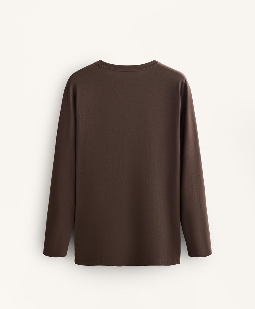 Camisola de manga comprida oversize em mistura de algodão