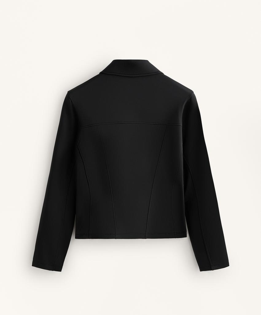 Куртка с эффектом неопрена в рубчик